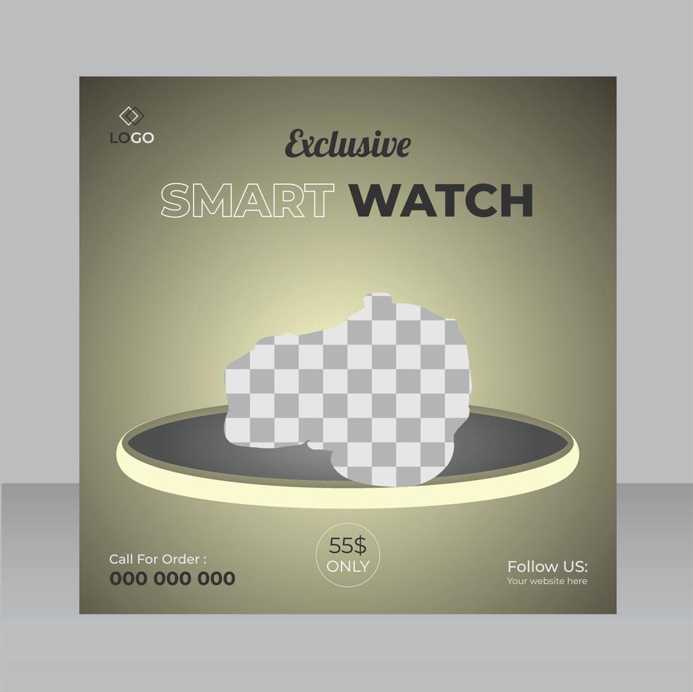 Smart watch product sale and promotional social media post ad banner template design vector
