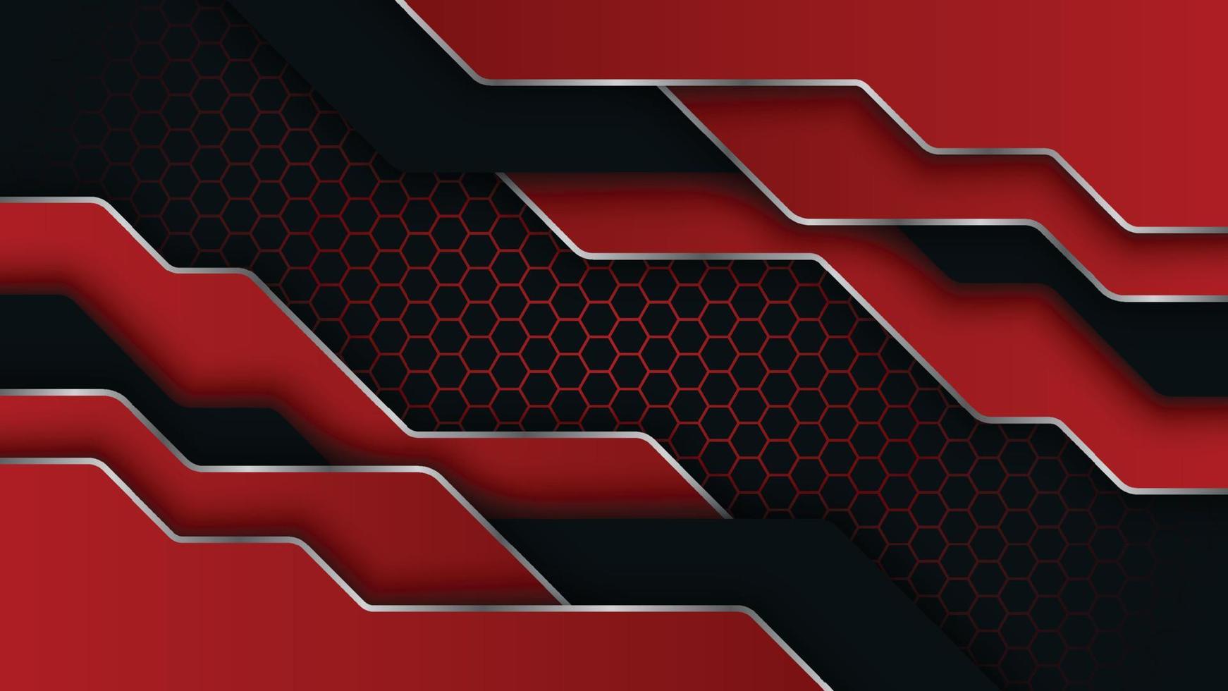 fondo rojo y negro. diseño de banner gráfico de tecnología abstracta. vector