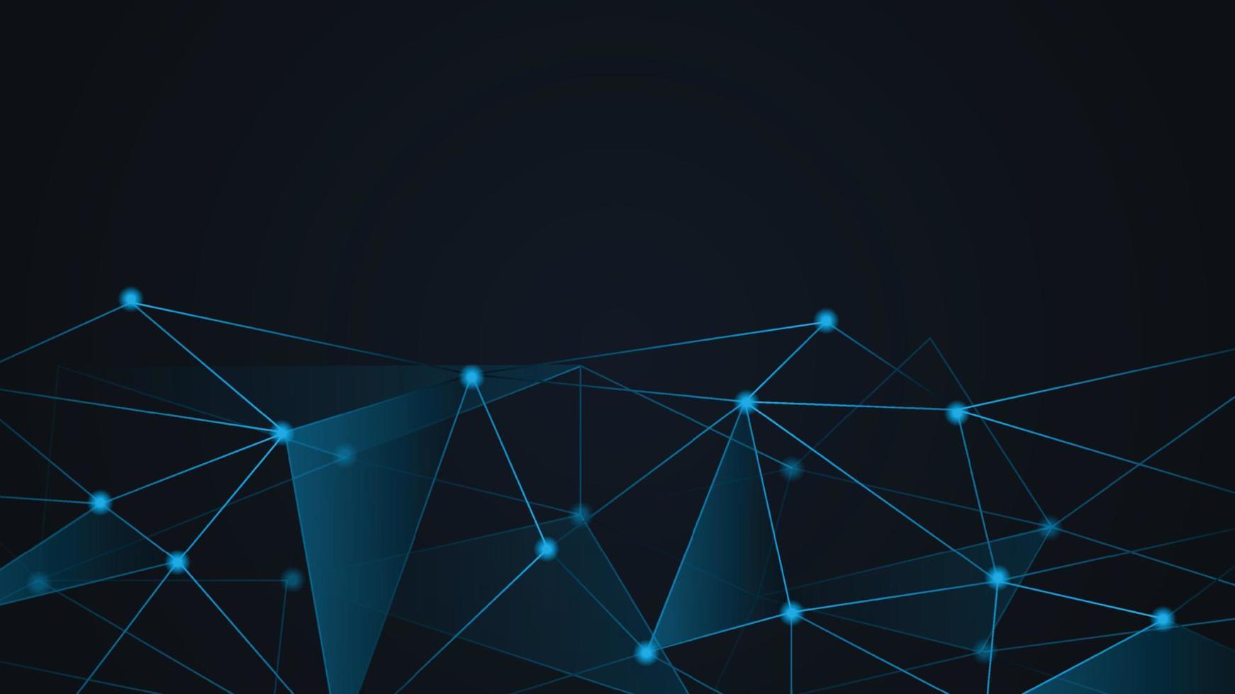 Global network connection, digital technology and communication concept. Blue polygon template, Backdrop, Empty space, 3D illustration. vector