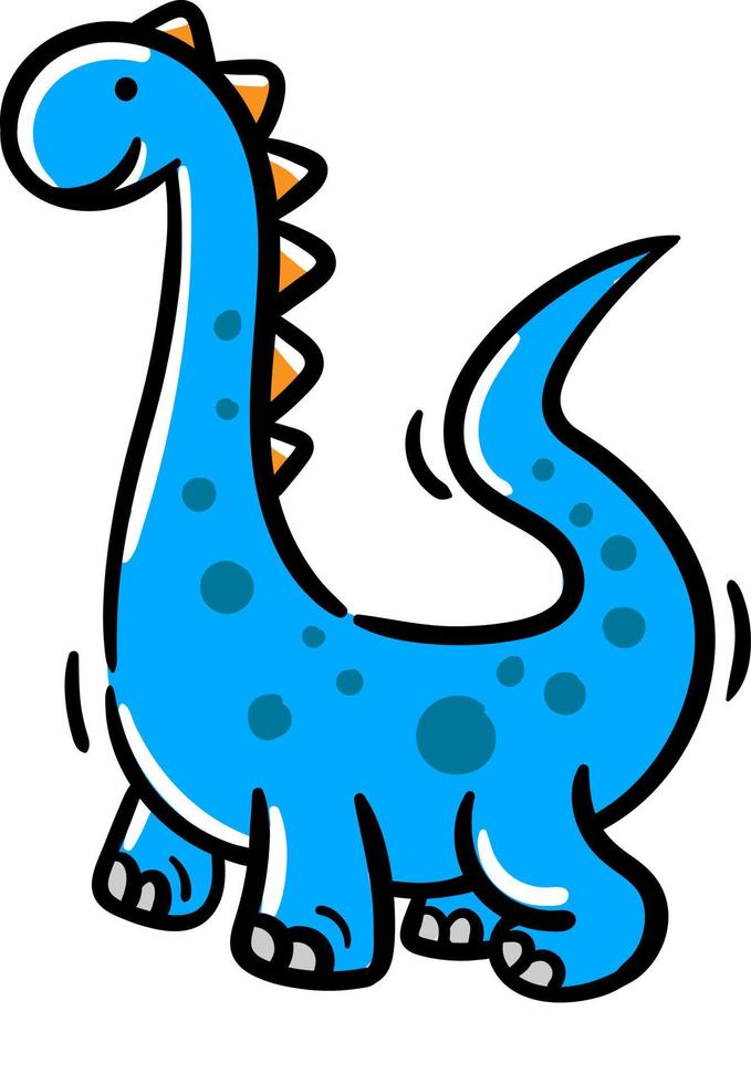 cartoon cute brontosaurus dinosaur vector