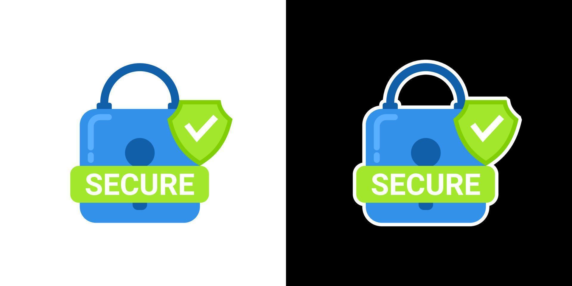 Security padlock shield icon. Modern simple symbol logo sign. vector