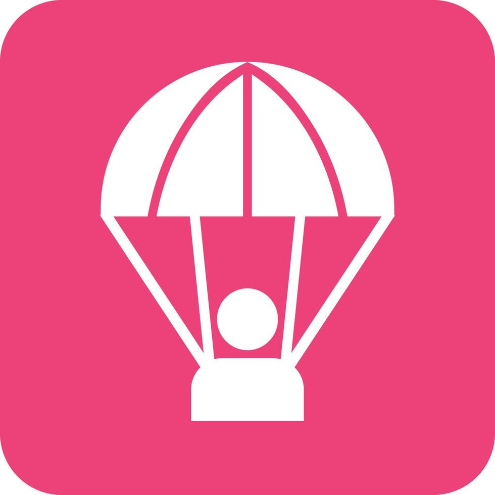 Parachuter Glyph Round Background Icon vector