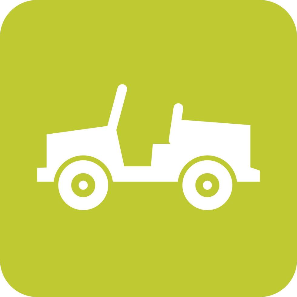 Jeep I Glyph Round Background Icon vector