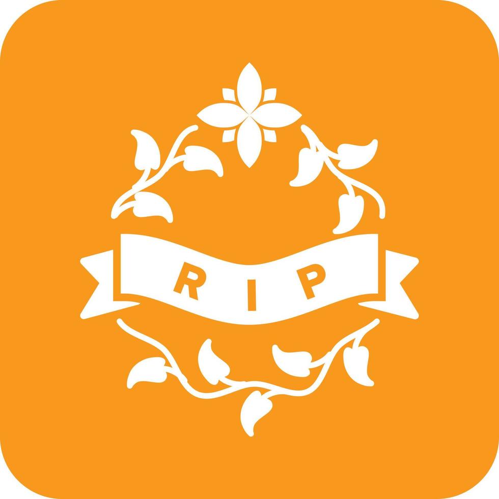 Rest In Peace Glyph Round Background Icon vector