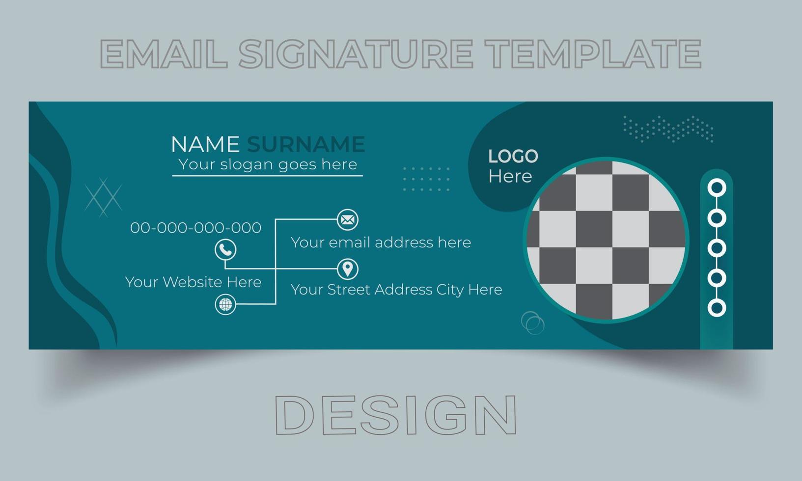 Email signature template or email footer personal social media banner design vector