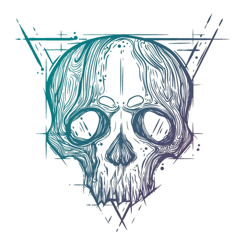 tattoo skull Retro design for logos, cards, Halloween. vector