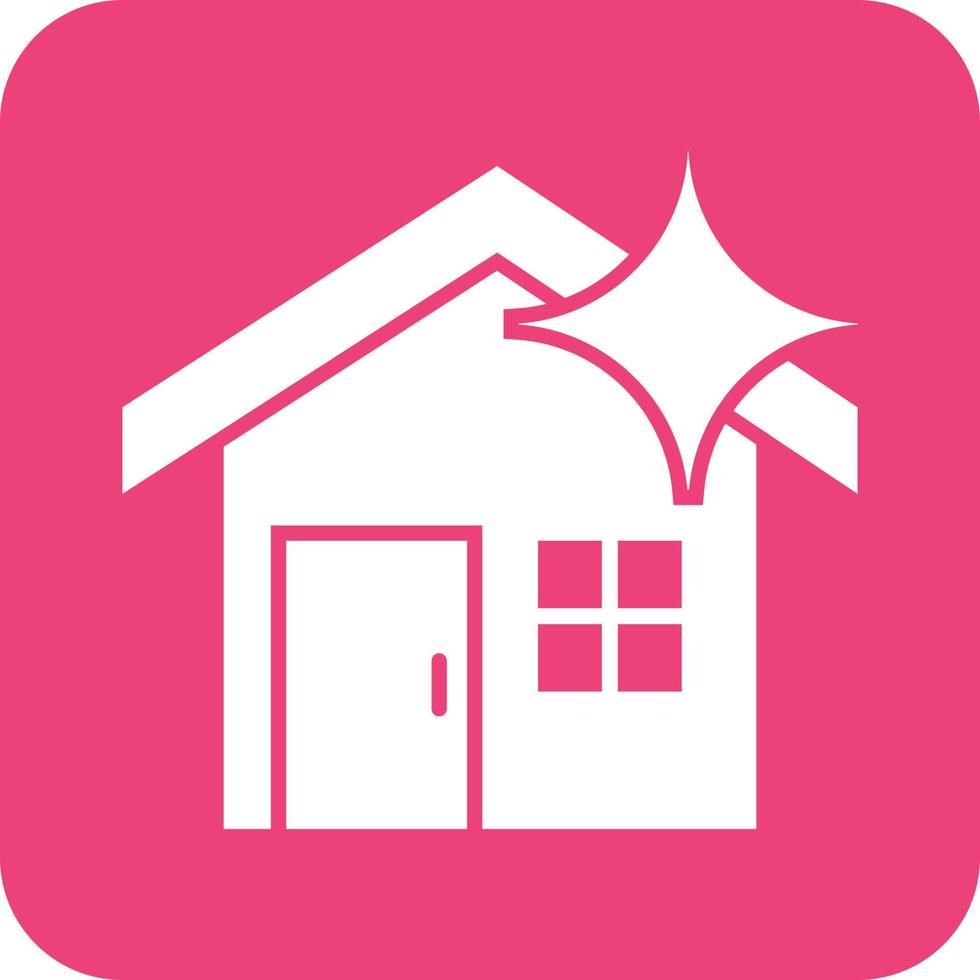 Clean House Glyph Round Background Icon vector
