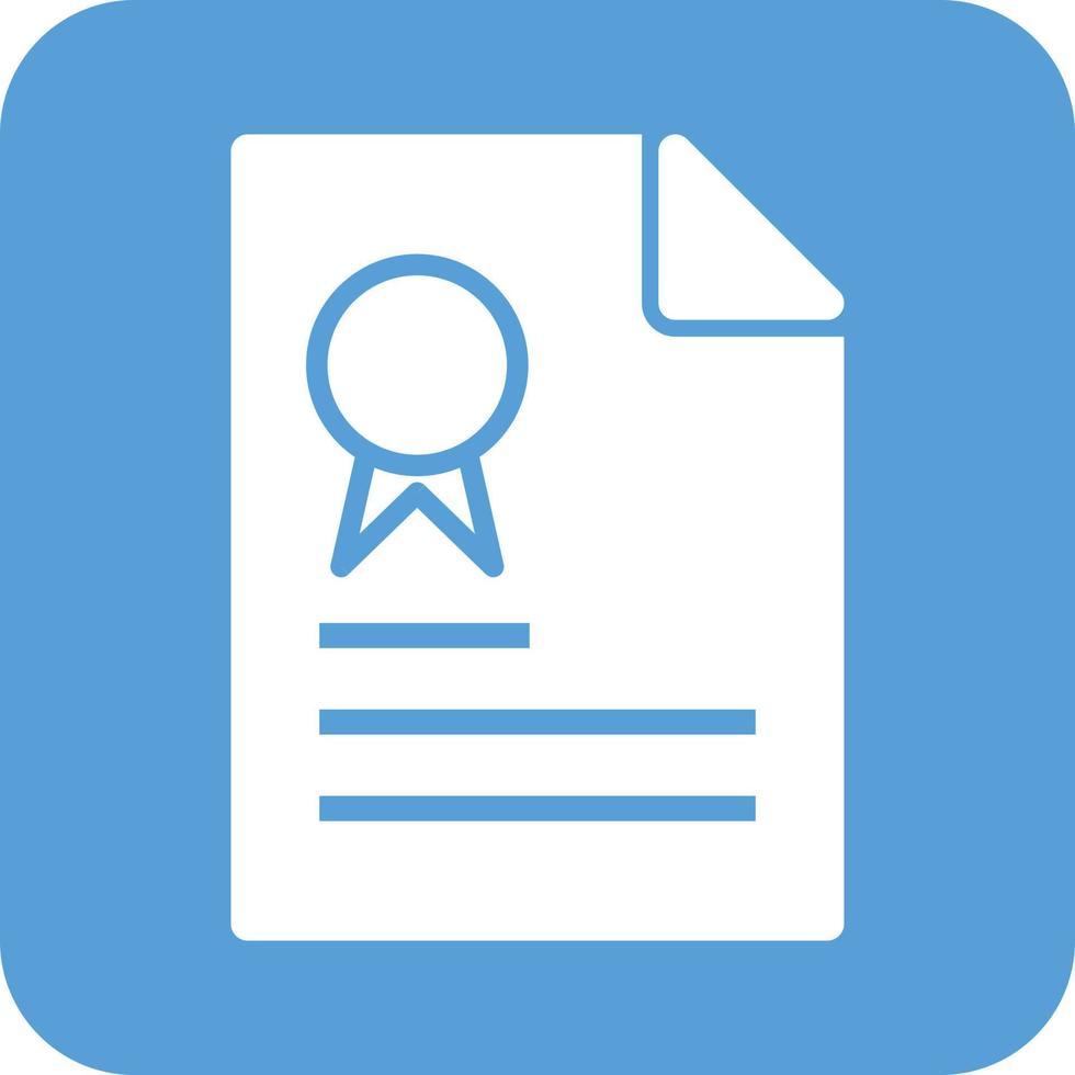 Certification Glyph Round Background Icon vector