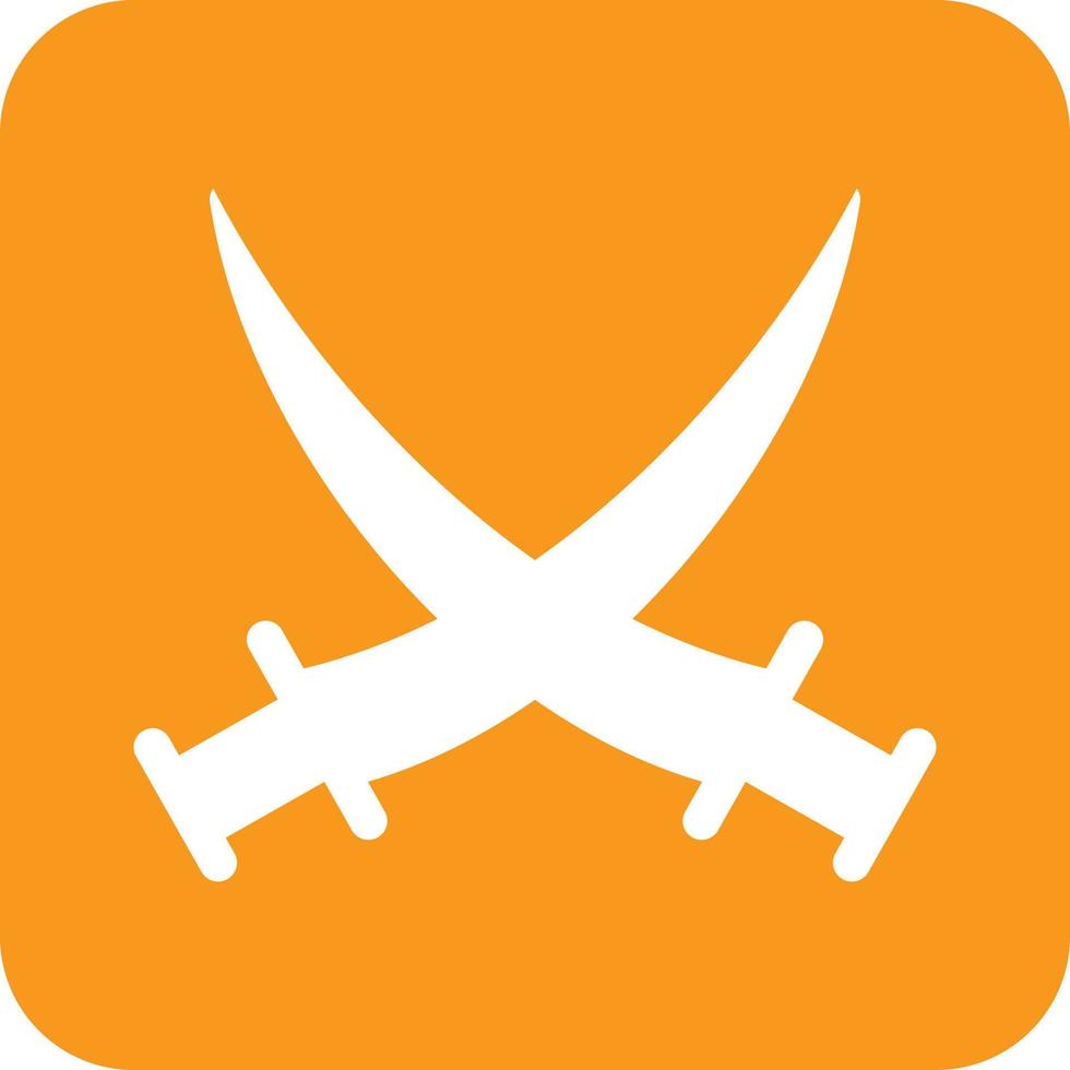 Two Swords Glyph Round Background Icon vector
