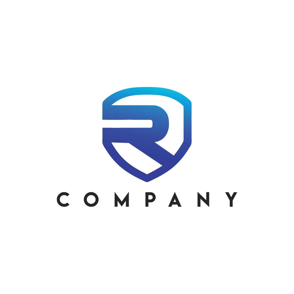 React Shield Logo, letter R shield concept logo vector
