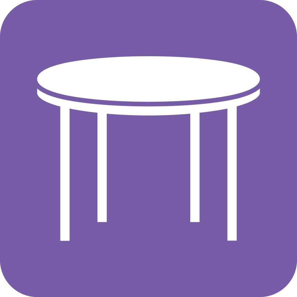 Conference Table Glyph Round Background Icon vector