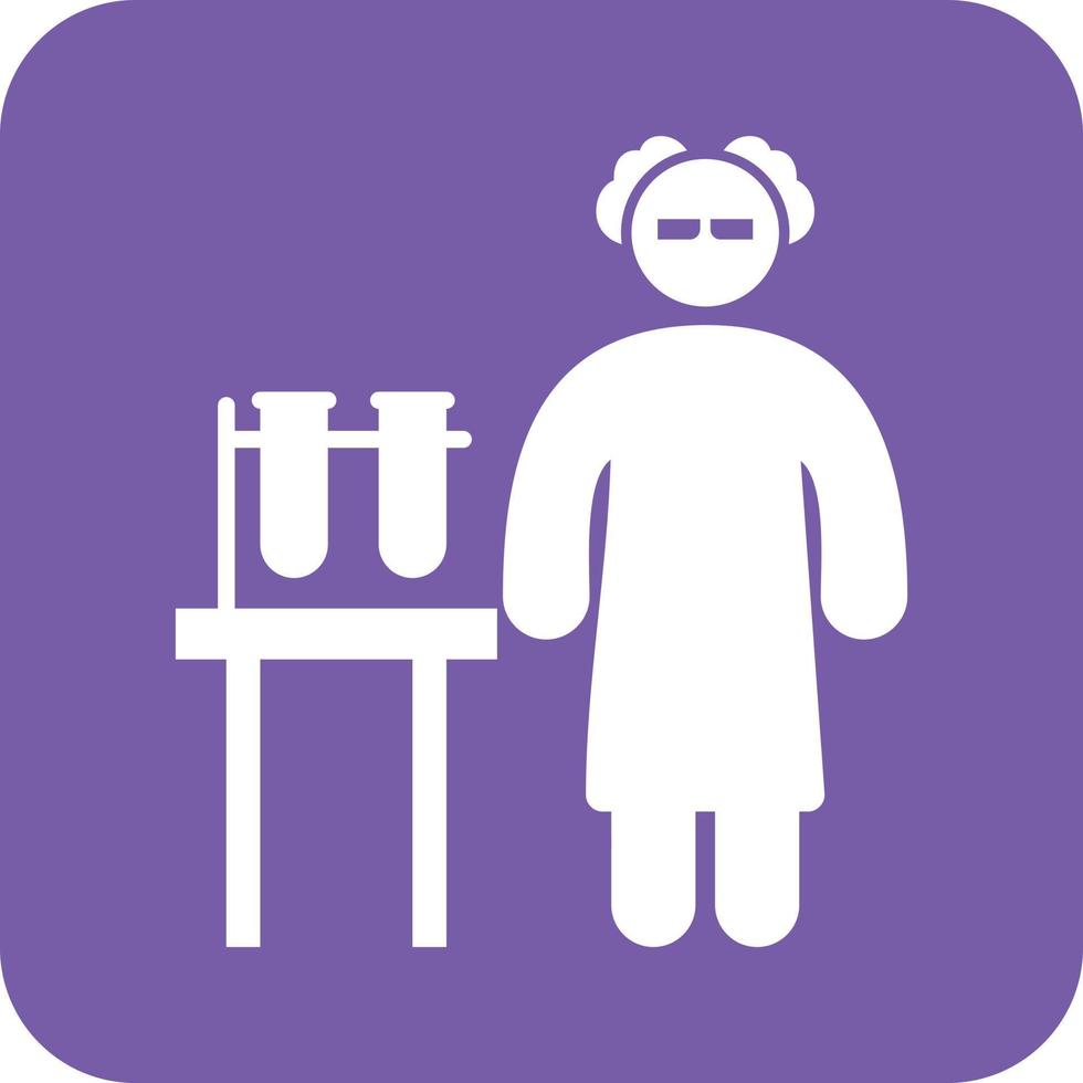 Chemist Glyph Round Background Icon vector