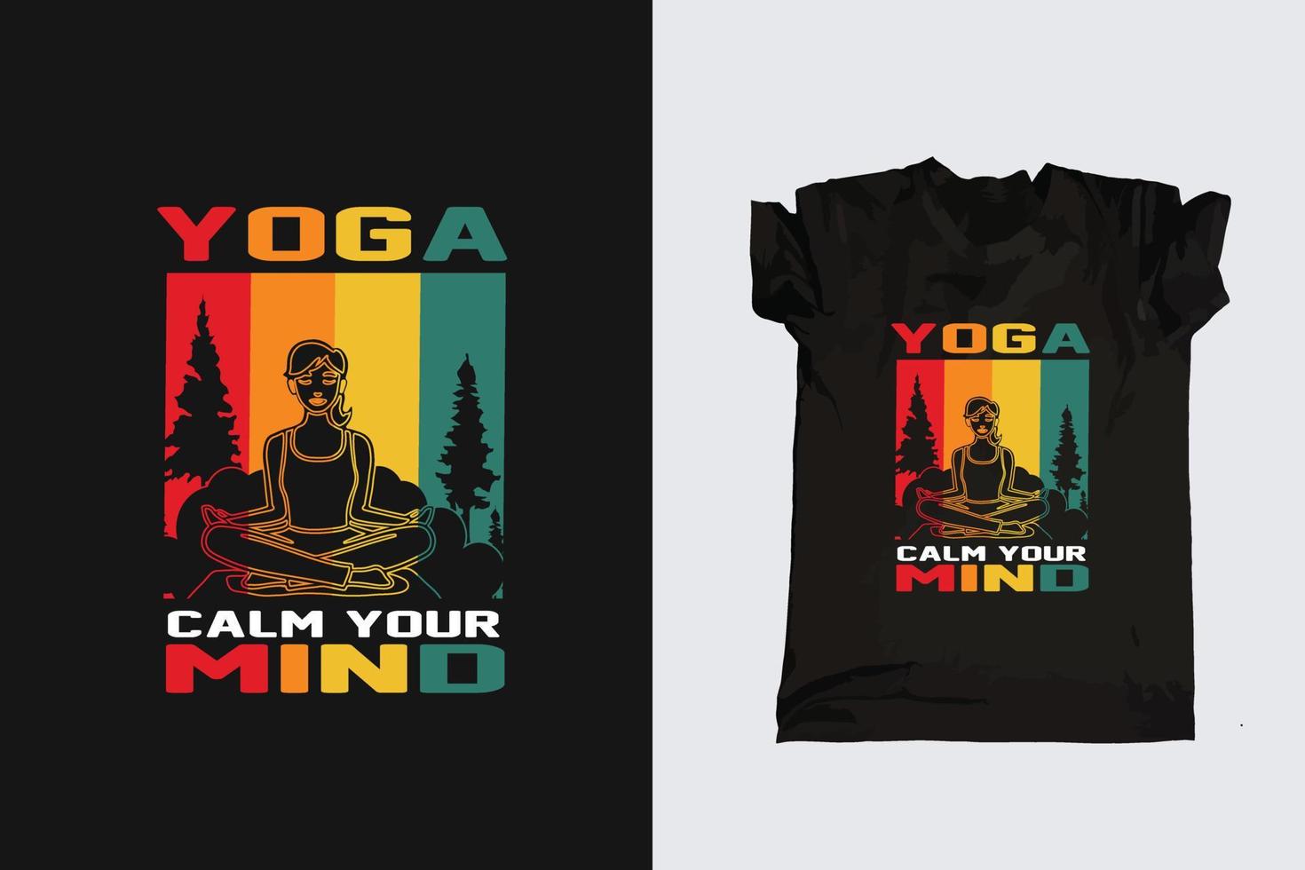 Print Ready Meditation Yoga Time Typography T-shirt Design vector