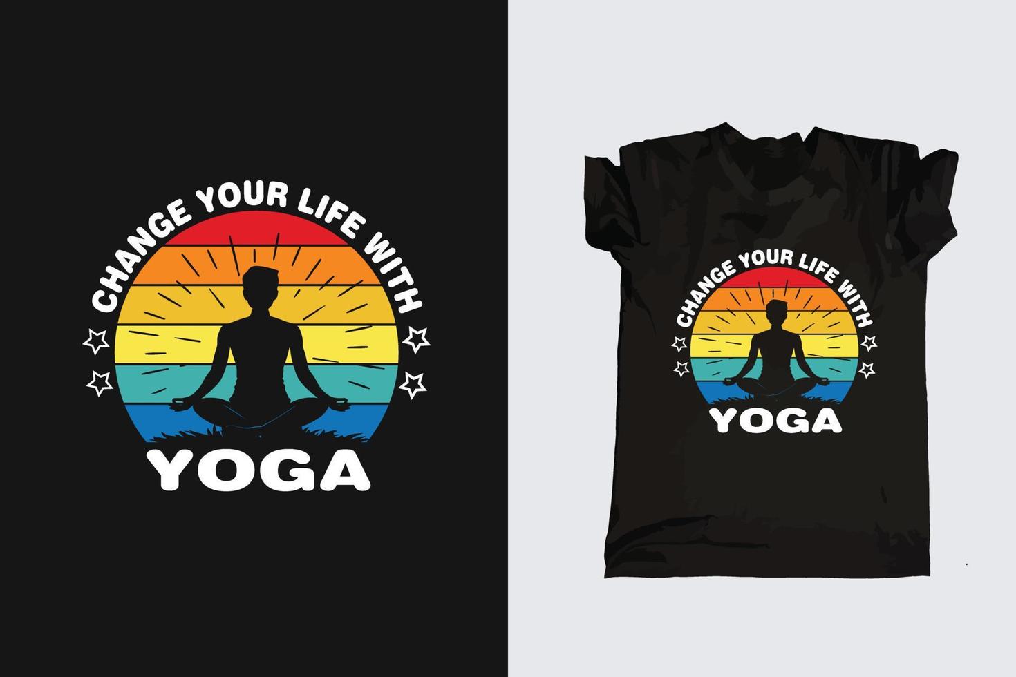 Print Ready Meditation Yoga Time Typography T-shirt Design vector