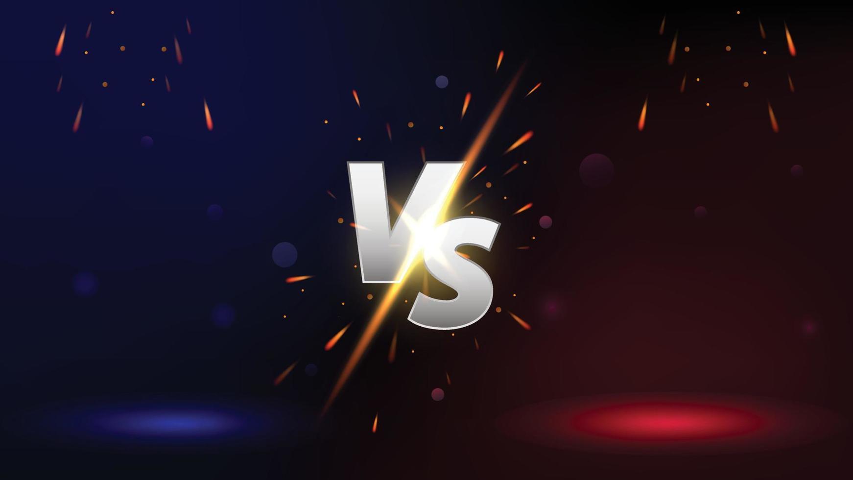 Versus Screen Design Banner. Competition vs Game Match, Martial Arts vs Sports Battle. Easy to Edit. Vector Illustration