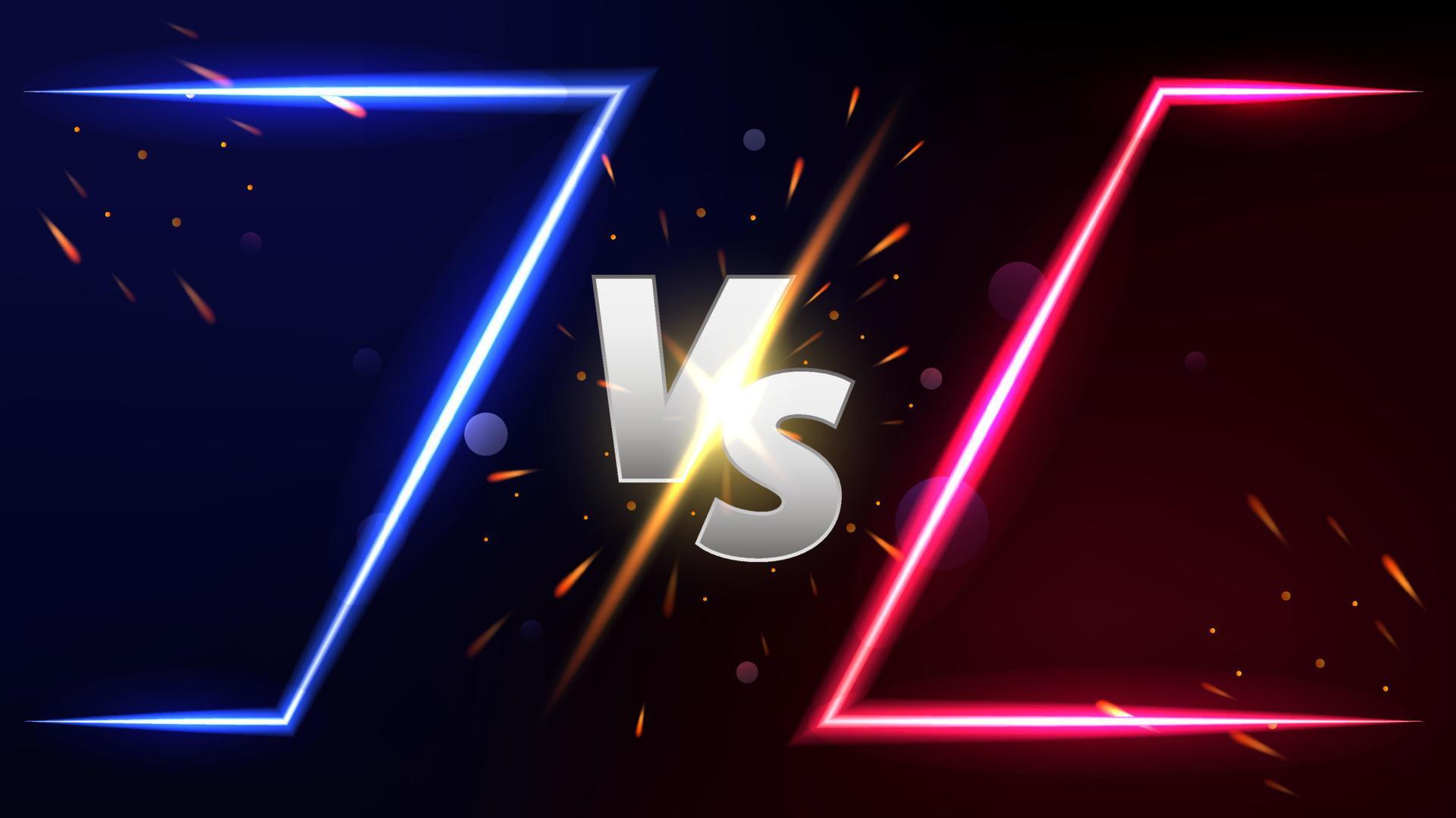 Versus Screen Design Banner. Competition vs Game Match, Martial Arts vs