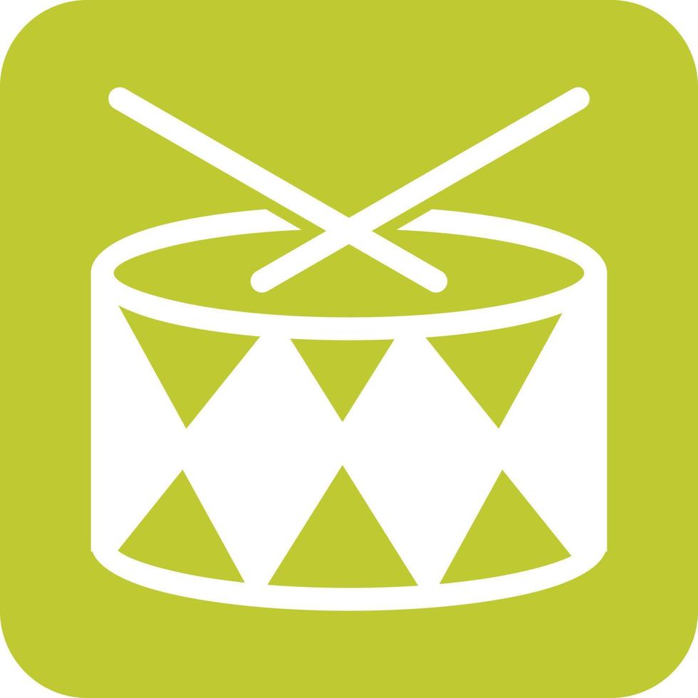 Drums Glyph Round Background Icon vector