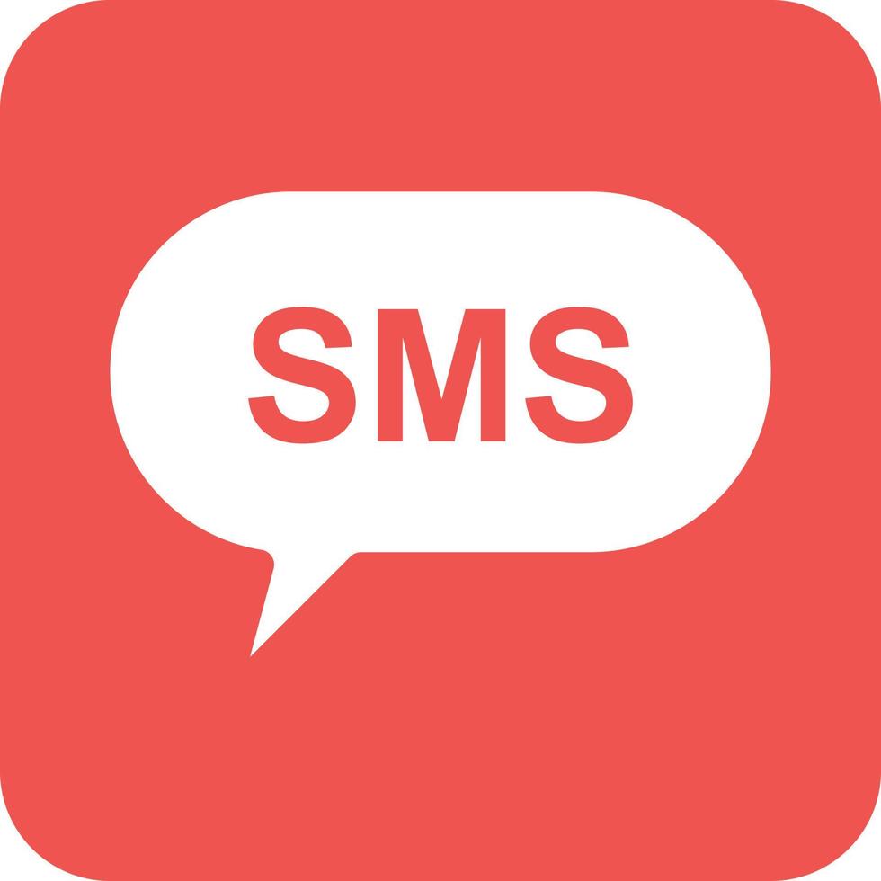 SMS Bubble Glyph Round Background Icon vector