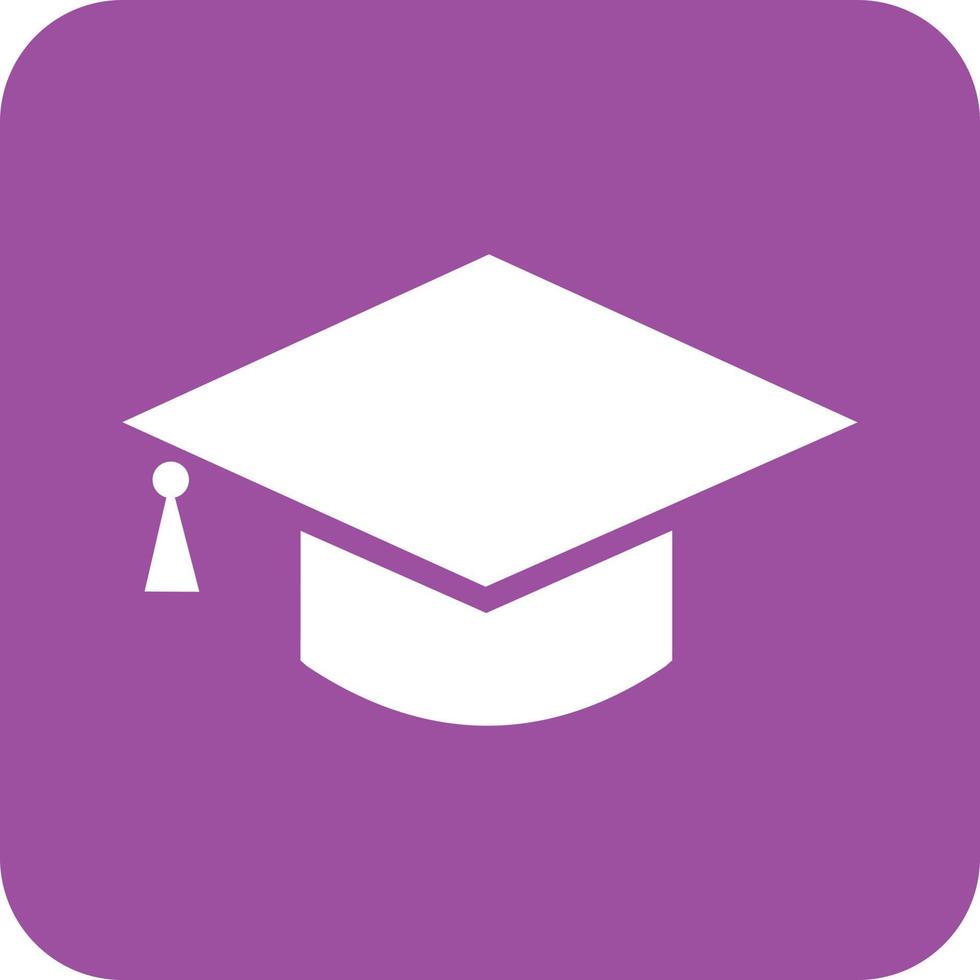 Graduate Cap I Glyph Round Background Icon vector