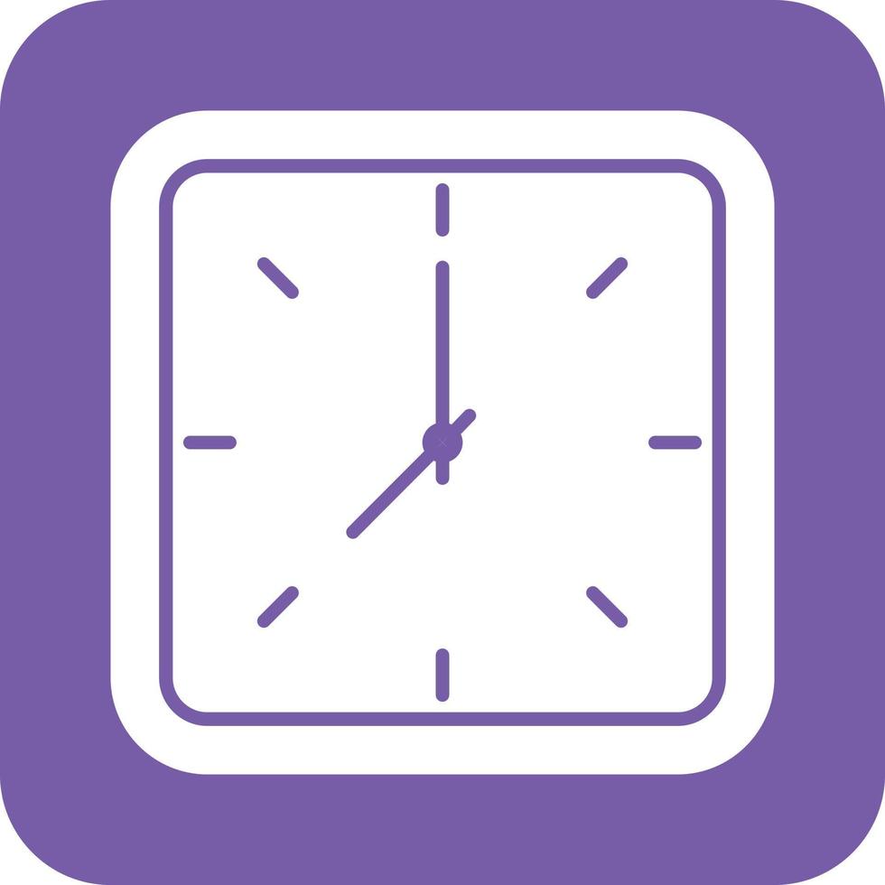 Clock Glyph Round Background Icon vector