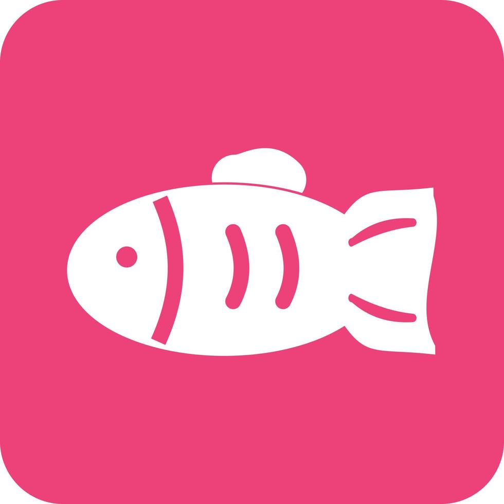 Pet Fish II Glyph Round Background Icon vector