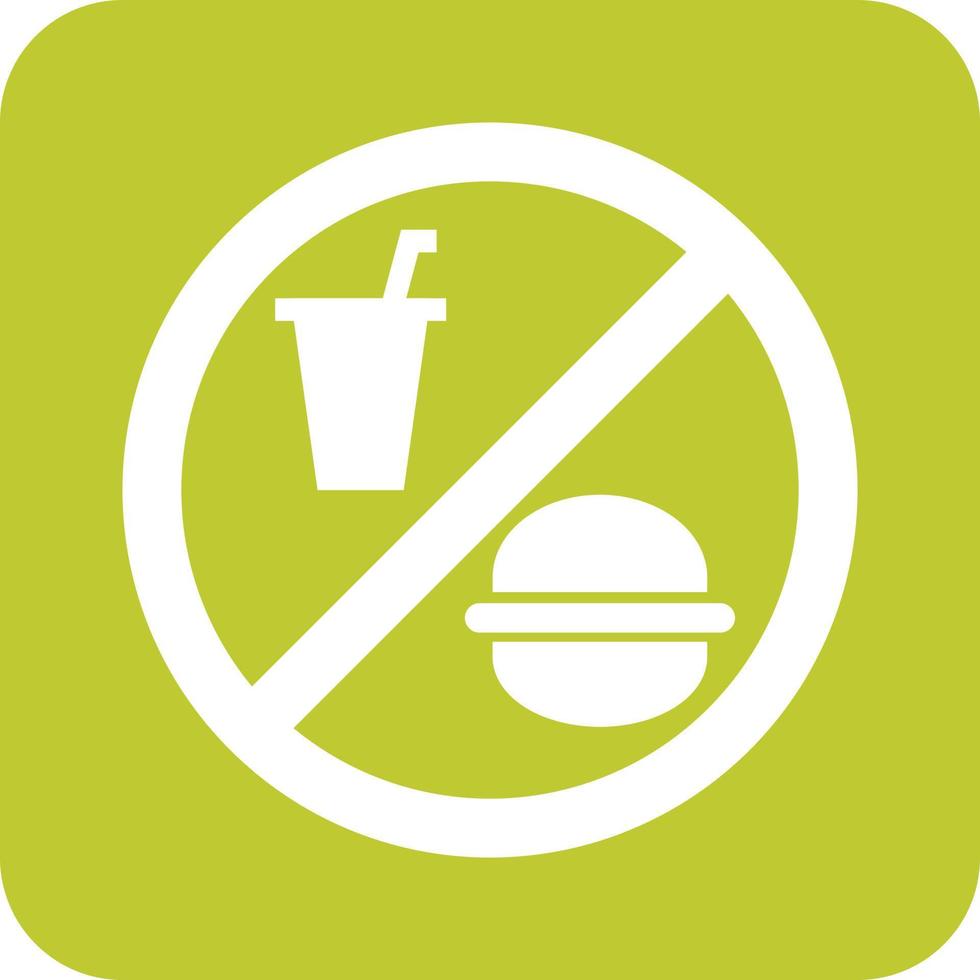 No Food or Drinks Glyph Round Background Icon vector