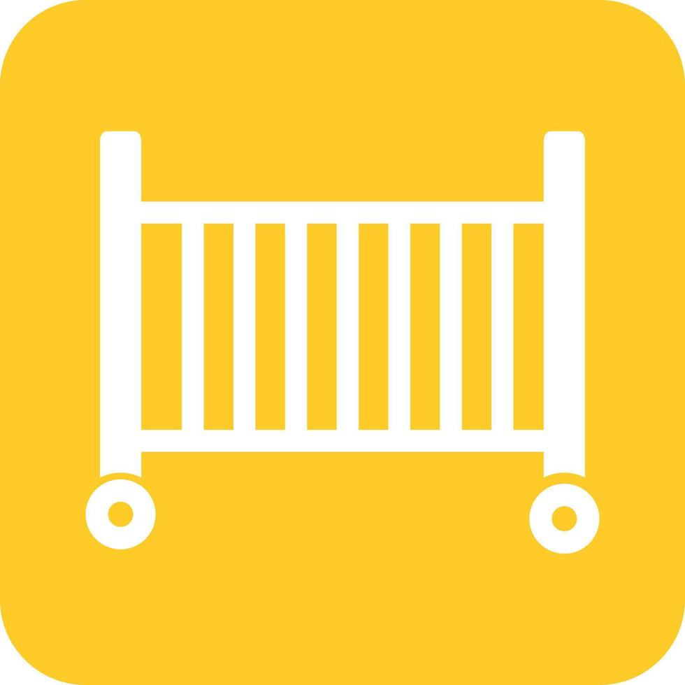 Baby Cot Glyph Round Background Icon vector