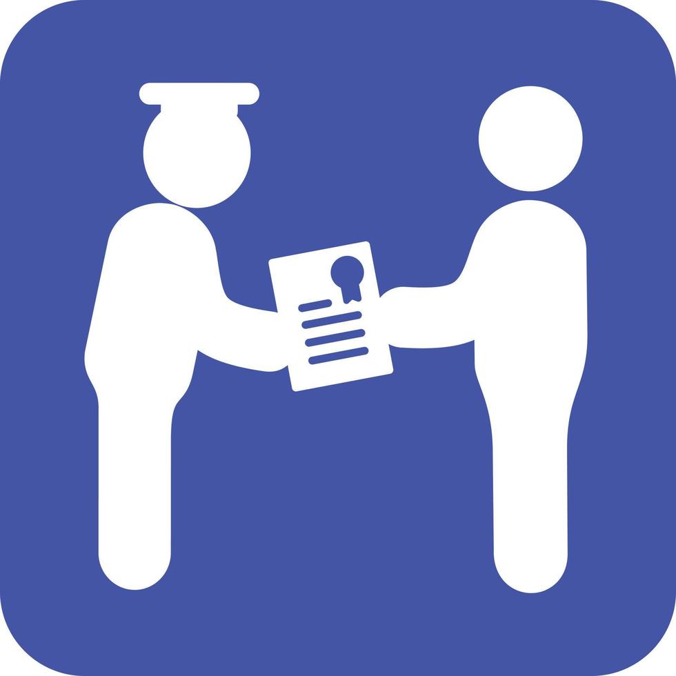 Receiving Degree Glyph Round Background Icon vector