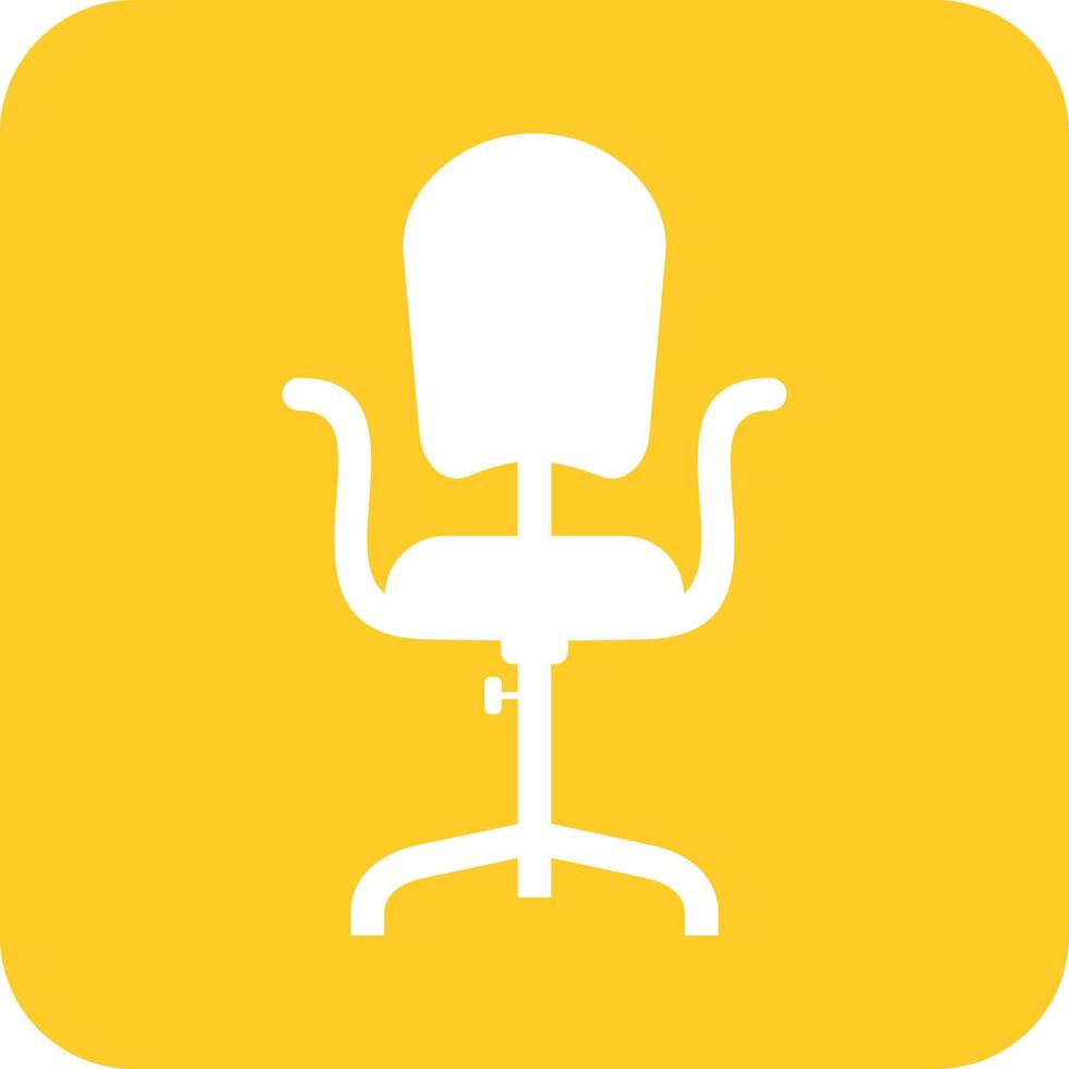 Office Chair I Glyph Round Background Icon vector