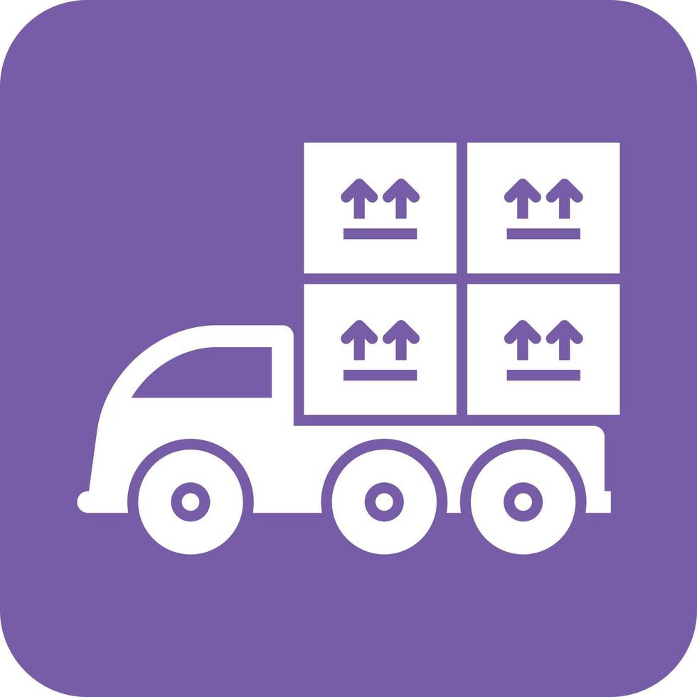 Loaded Truck Glyph Round Background Icon vector