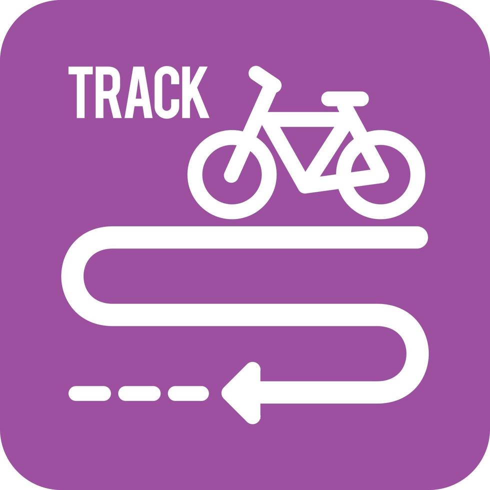 Bicycle Track Glyph Round Background Icon vector