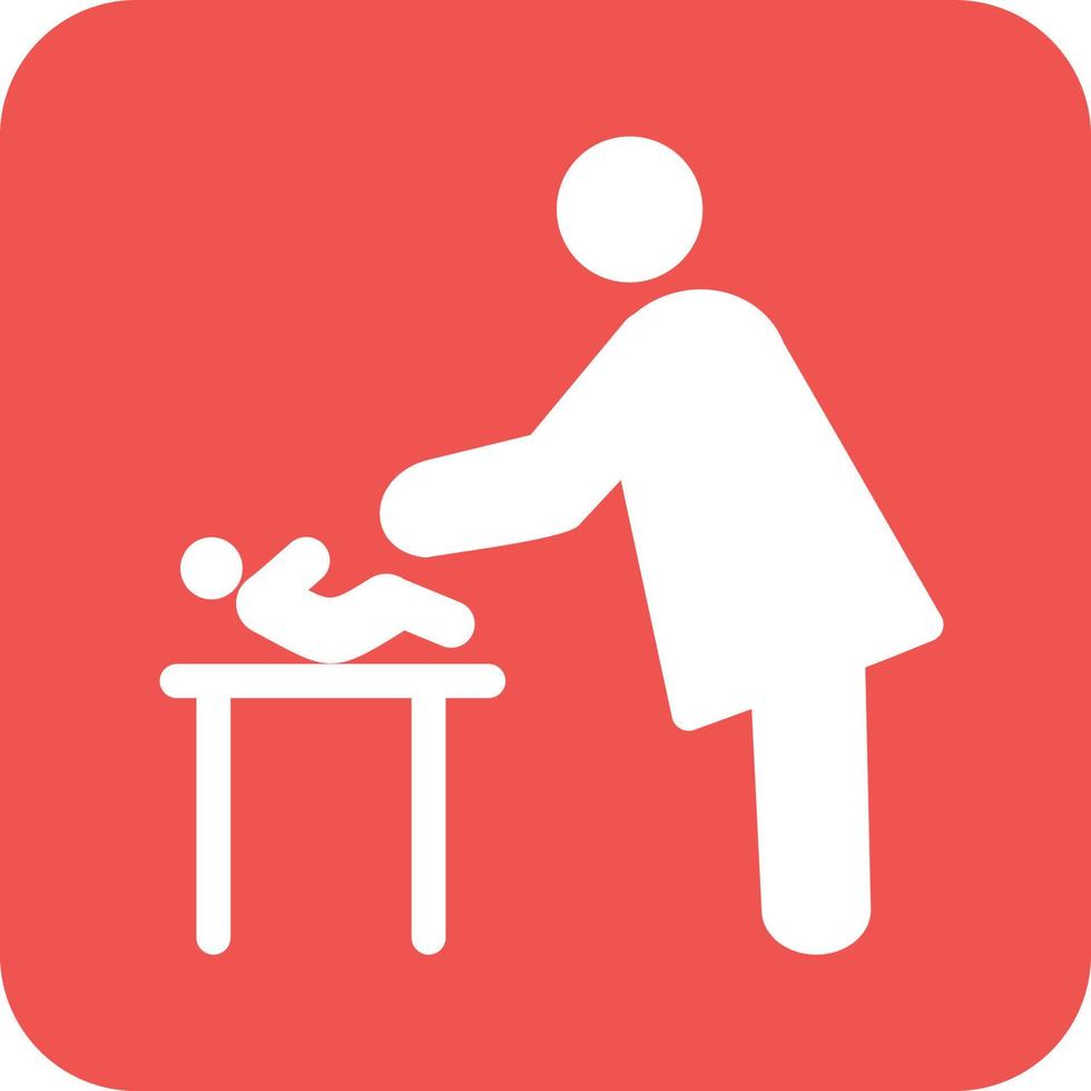 Dressing Baby Glyph Round Background Icon vector
