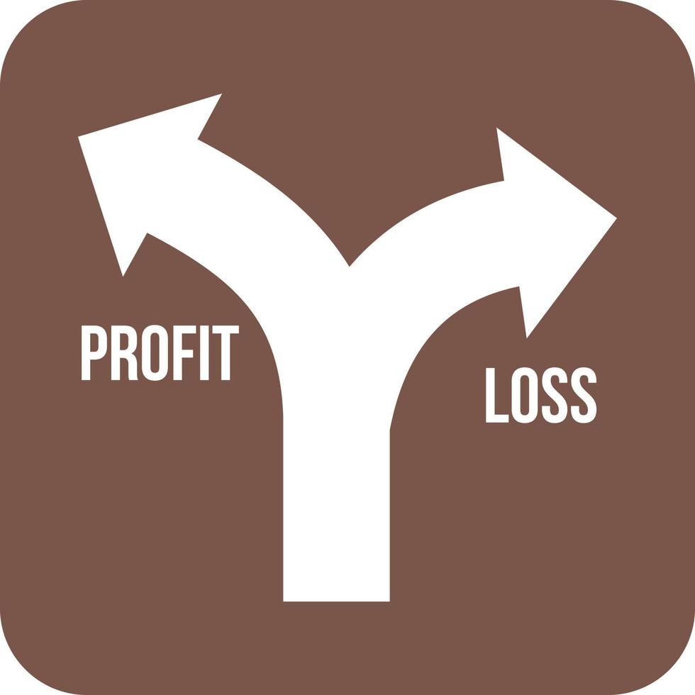 Profit Loss Glyph Round Background Icon vector