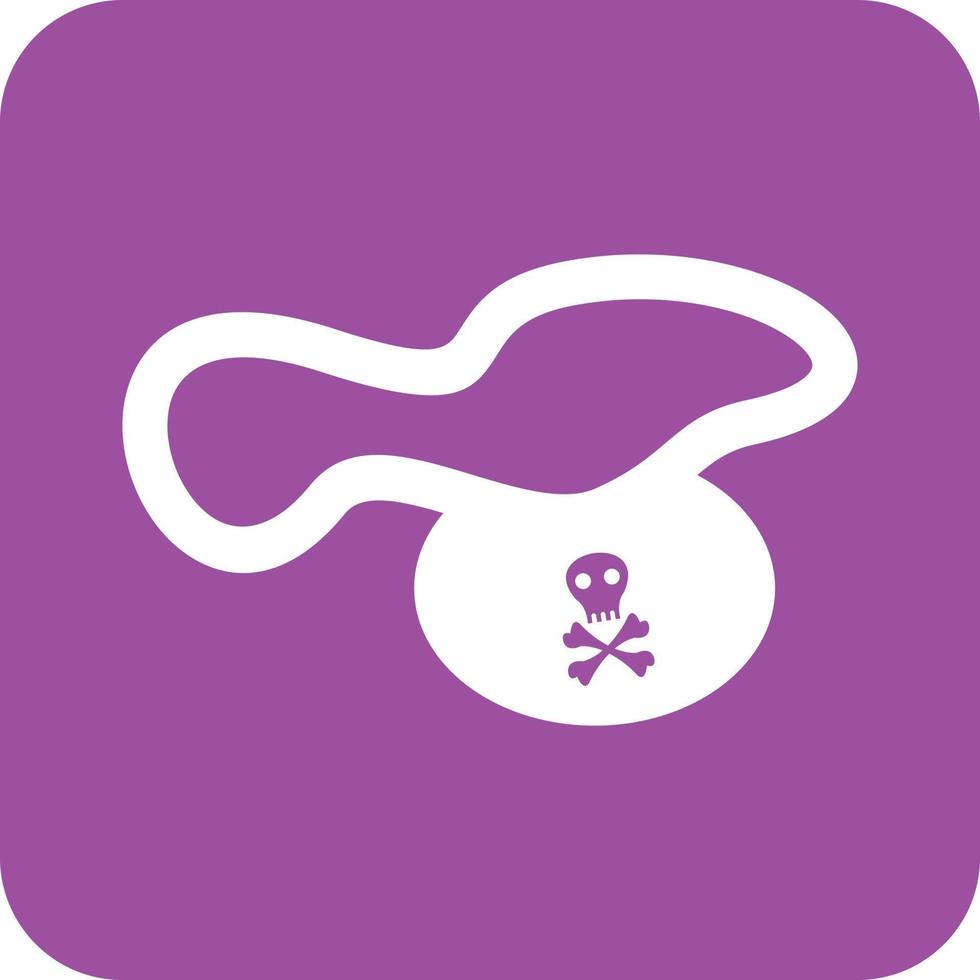 Pirate Necklace Glyph Round Background Icon vector