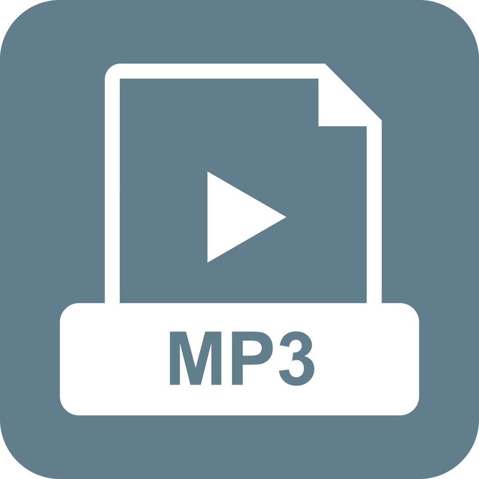 MP3 Glyph Round Background Icon vector