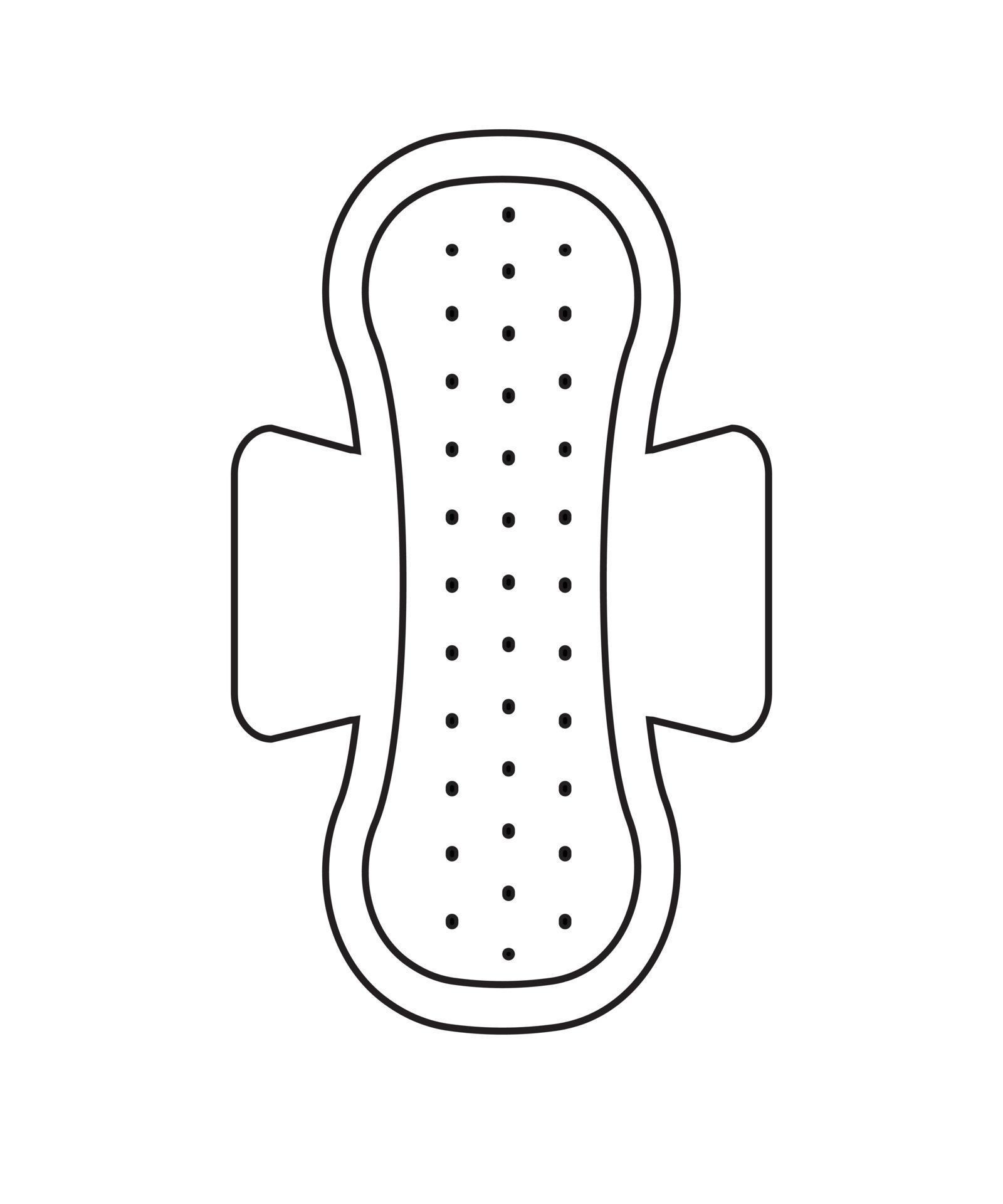 Vector flat outline menstrual pad 13381893 Vector Art at Vecteezy