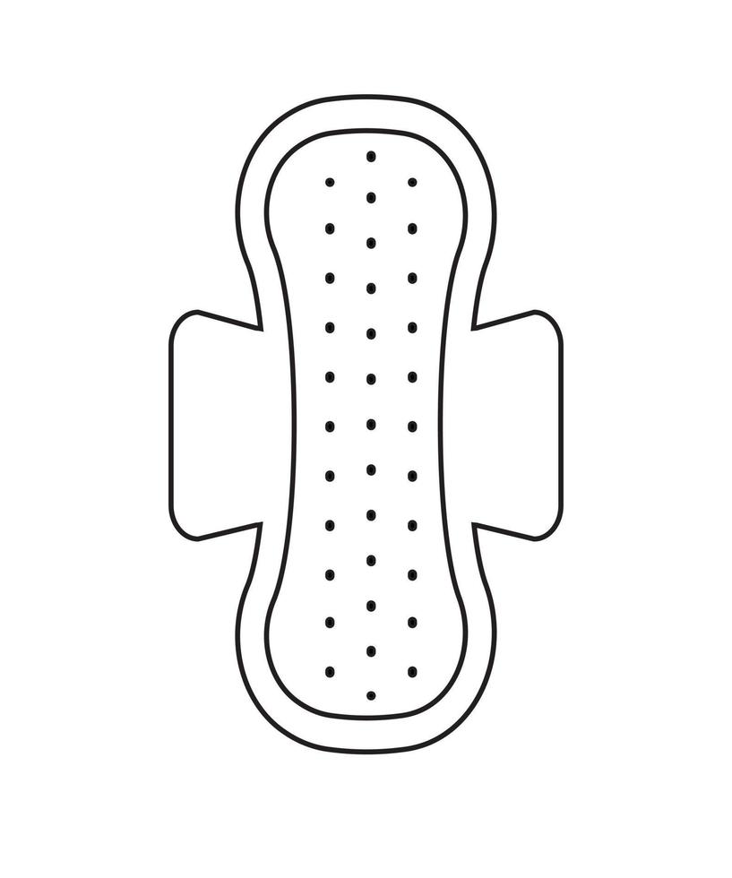 Vector flat outline menstrual pad