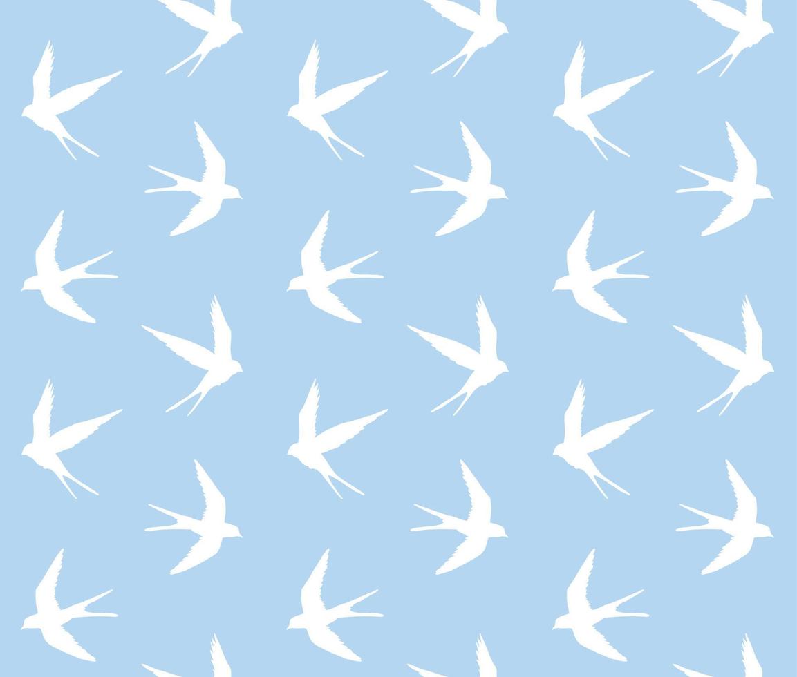 Seamless pattern of swallows vector
