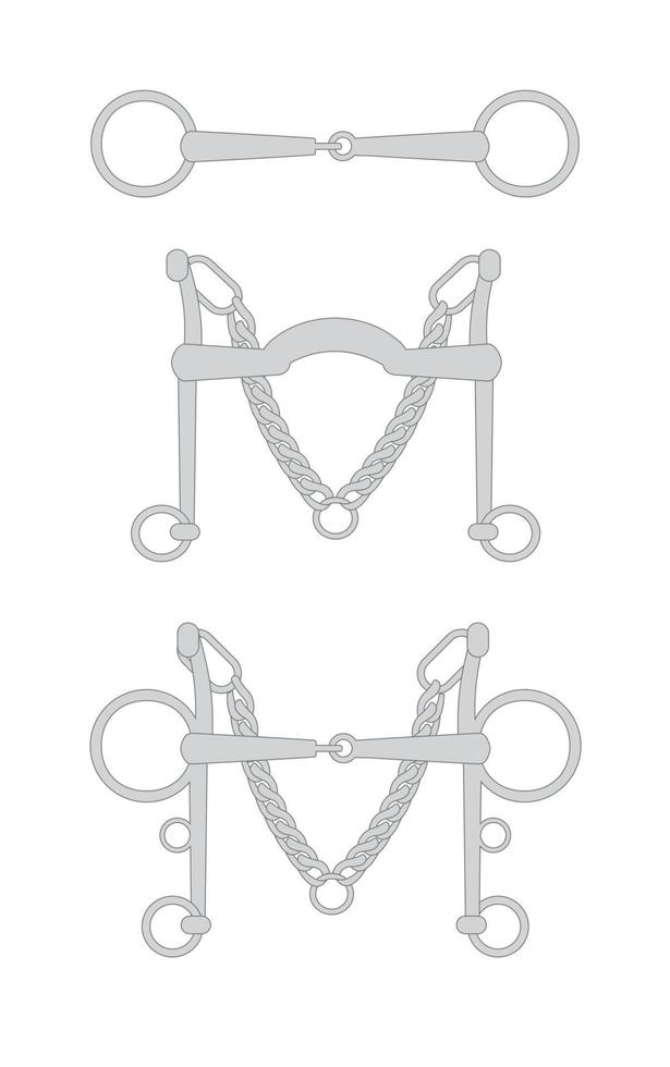 Vector set of horse bit