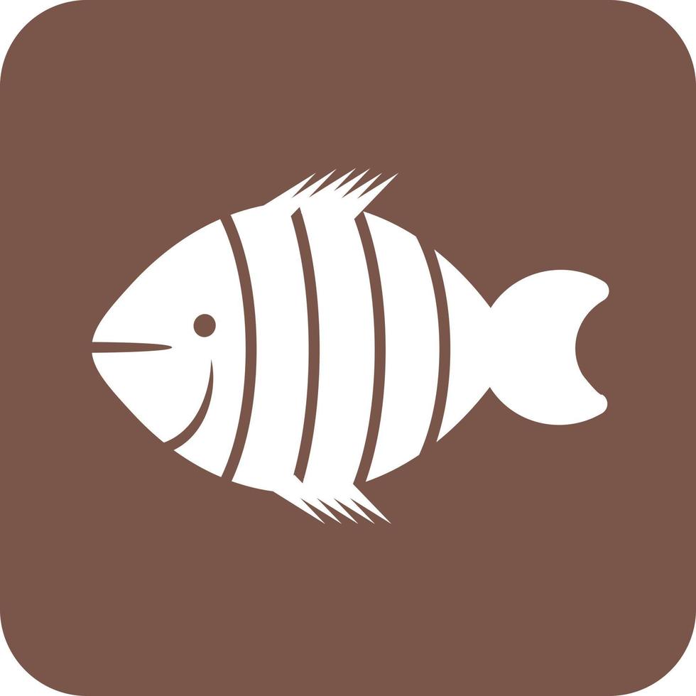 Clown Fish Glyph Round Background Icon vector