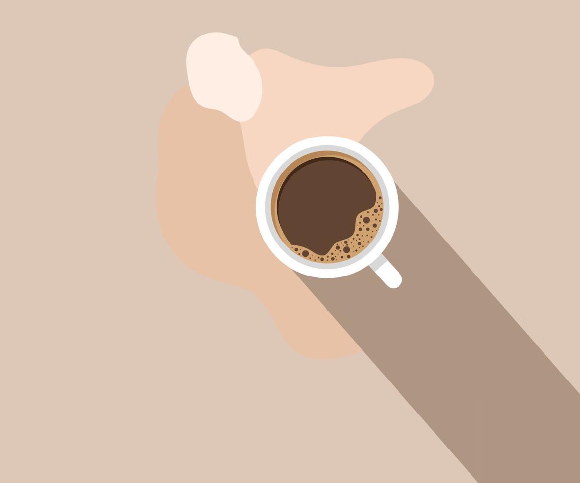 vector graphic design, illustration of a cup of black coffee