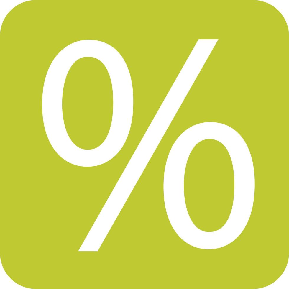 Percentage Glyph Round Background Icon vector