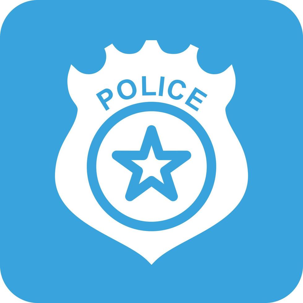 Police Badge Glyph Round Background Icon vector