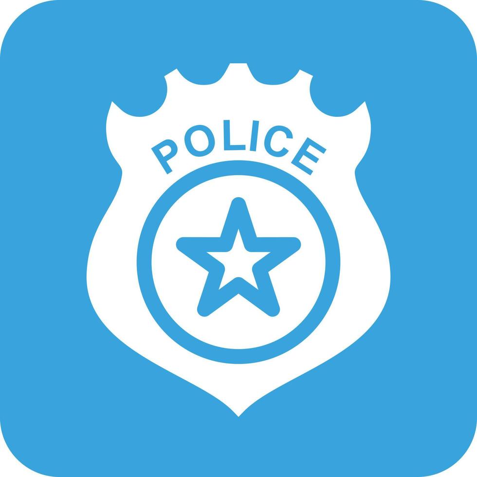 icono de fondo redondo de glifo de placa de policía vector