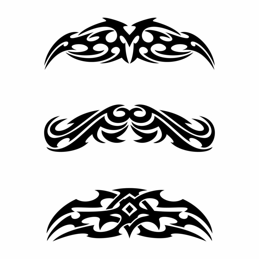 tatuajes de arte tribal con elementos étnicos maoríes vector