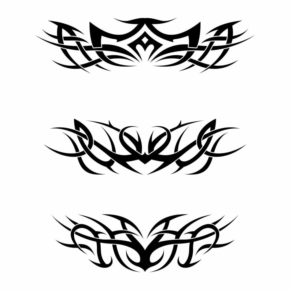 tatuajes de arte tribal con elementos étnicos maoríes vector