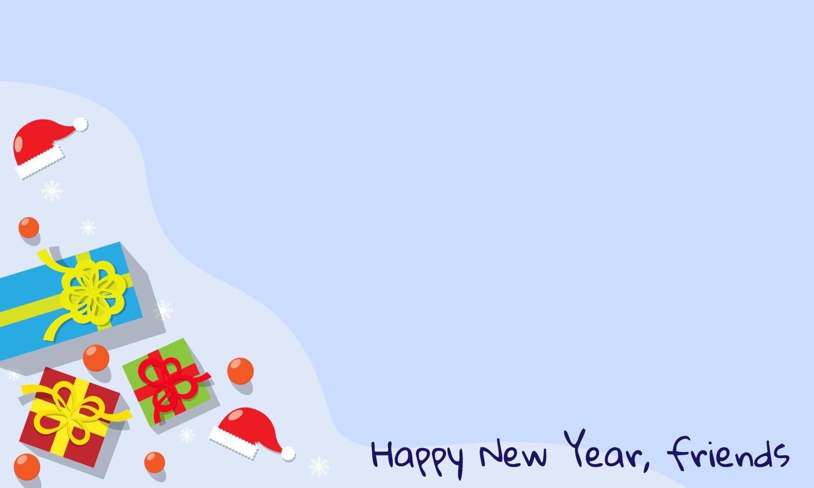 Happy new year background with all the attributes and copy space area vector