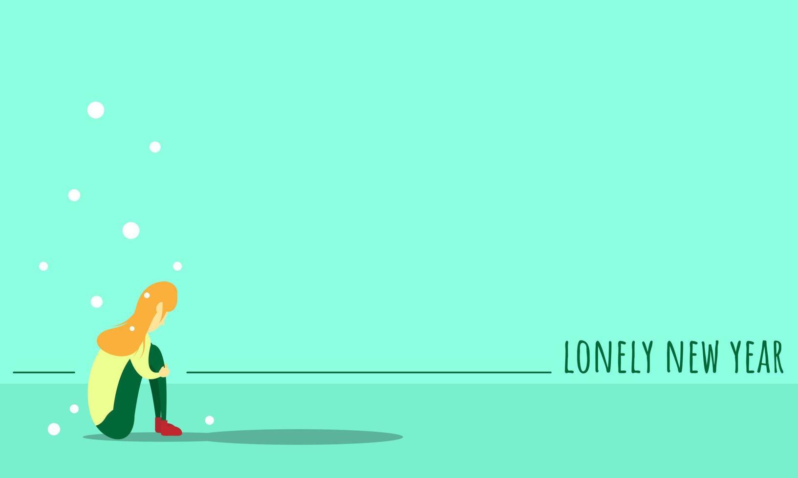 Lonely new year background and copy space area vector