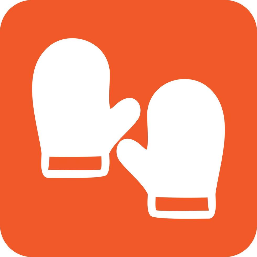 Pair of Gloves Glyph Round Background Icon vector