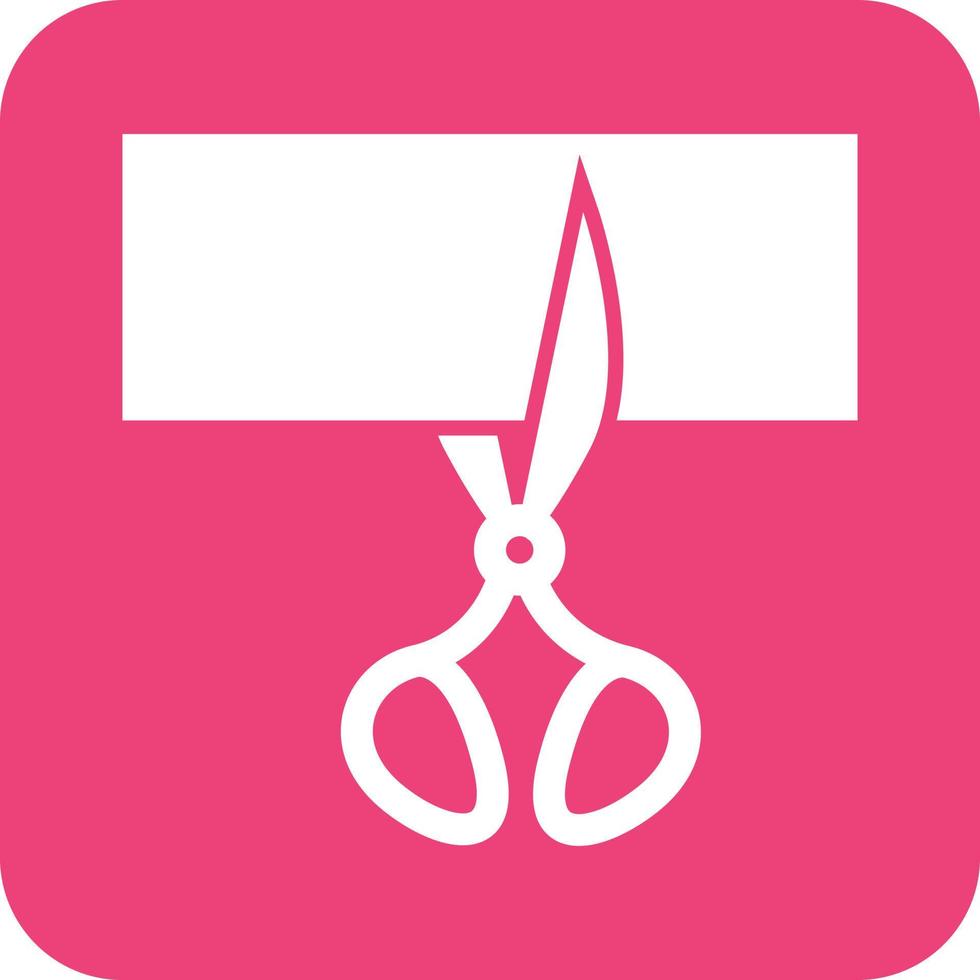 Cutting Cloth Glyph Round Background Icon vector